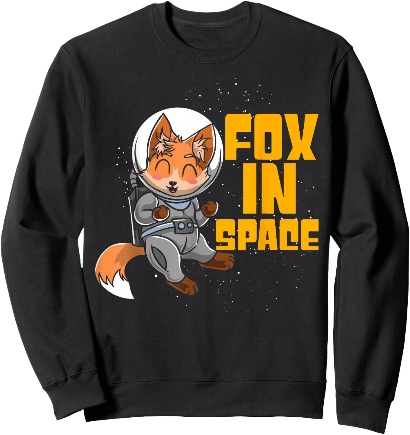 Fox In Space Fennec Fox Astronaut Sweatshirt - Sweatshirt | Black