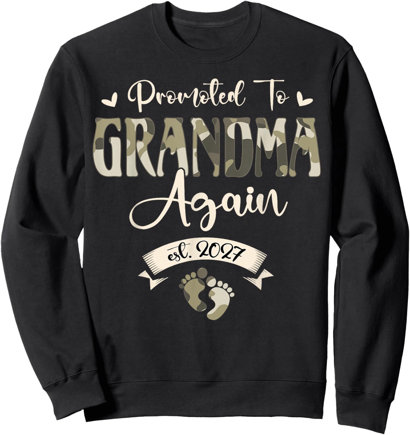 Promoted to Grandma Again 2027 Sweatshirt - Sweatshirt | Black
