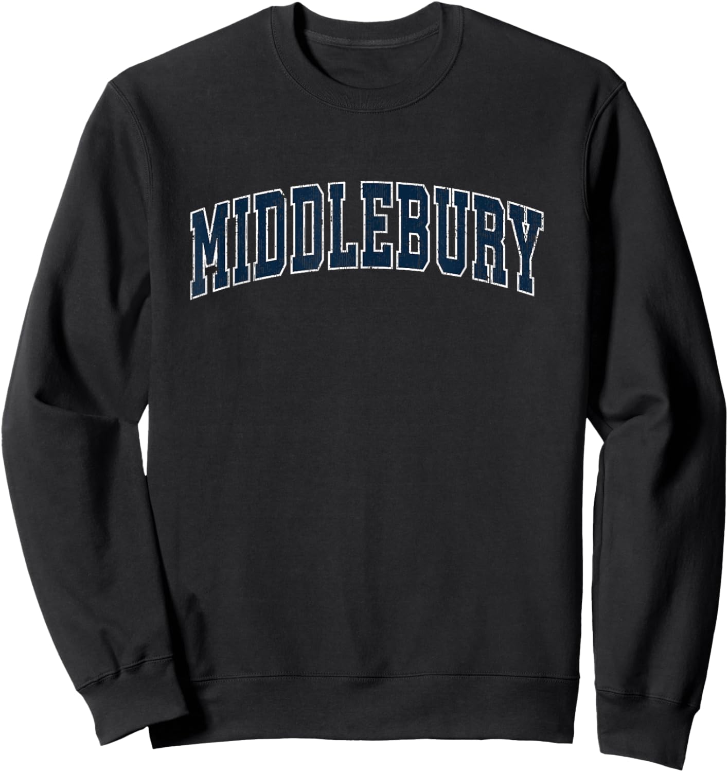 Middlebury Connecticut CT Vintage Sports Design Navy Design Sweatshirt - Sweatshirt | Black