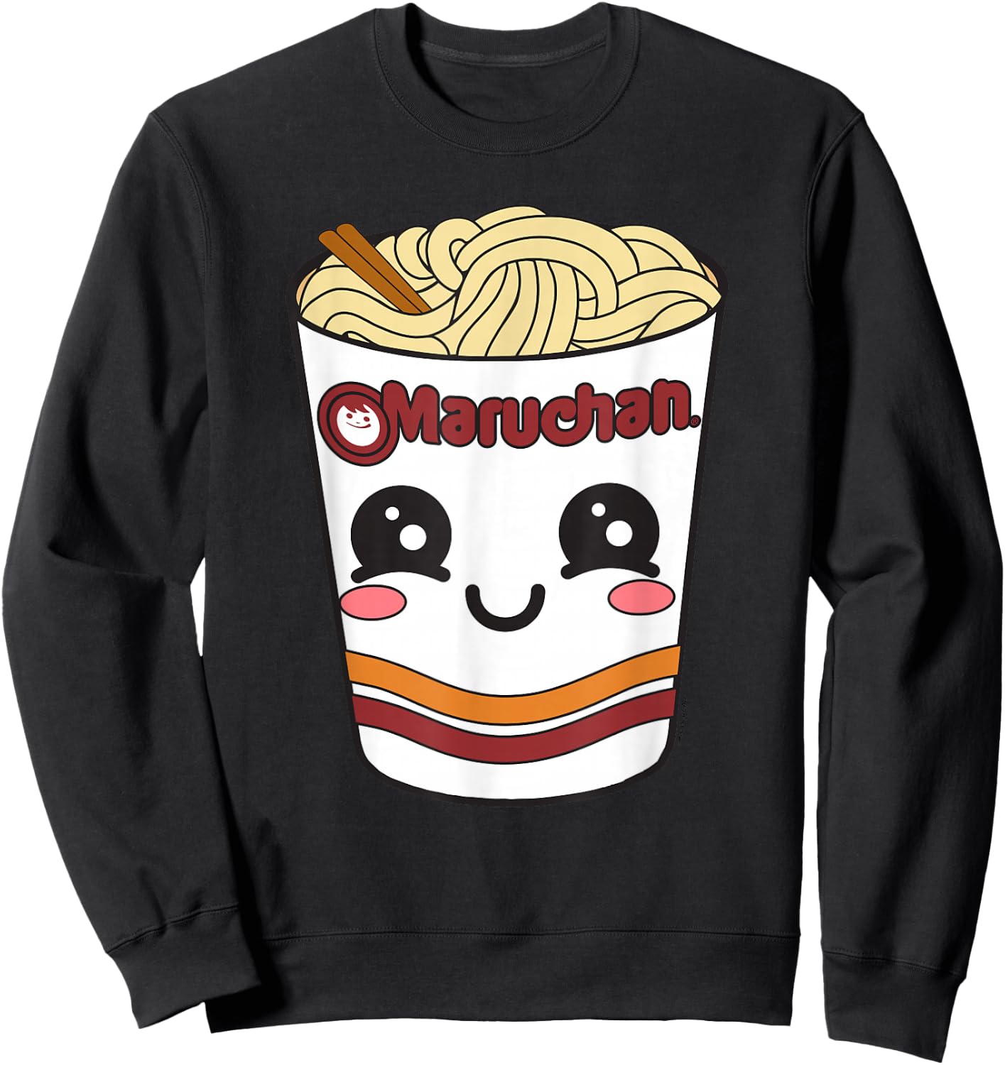 Maruchan Cute Ramen Noodle Cup Face Small Sweatshirt - Sweatshirt | Black