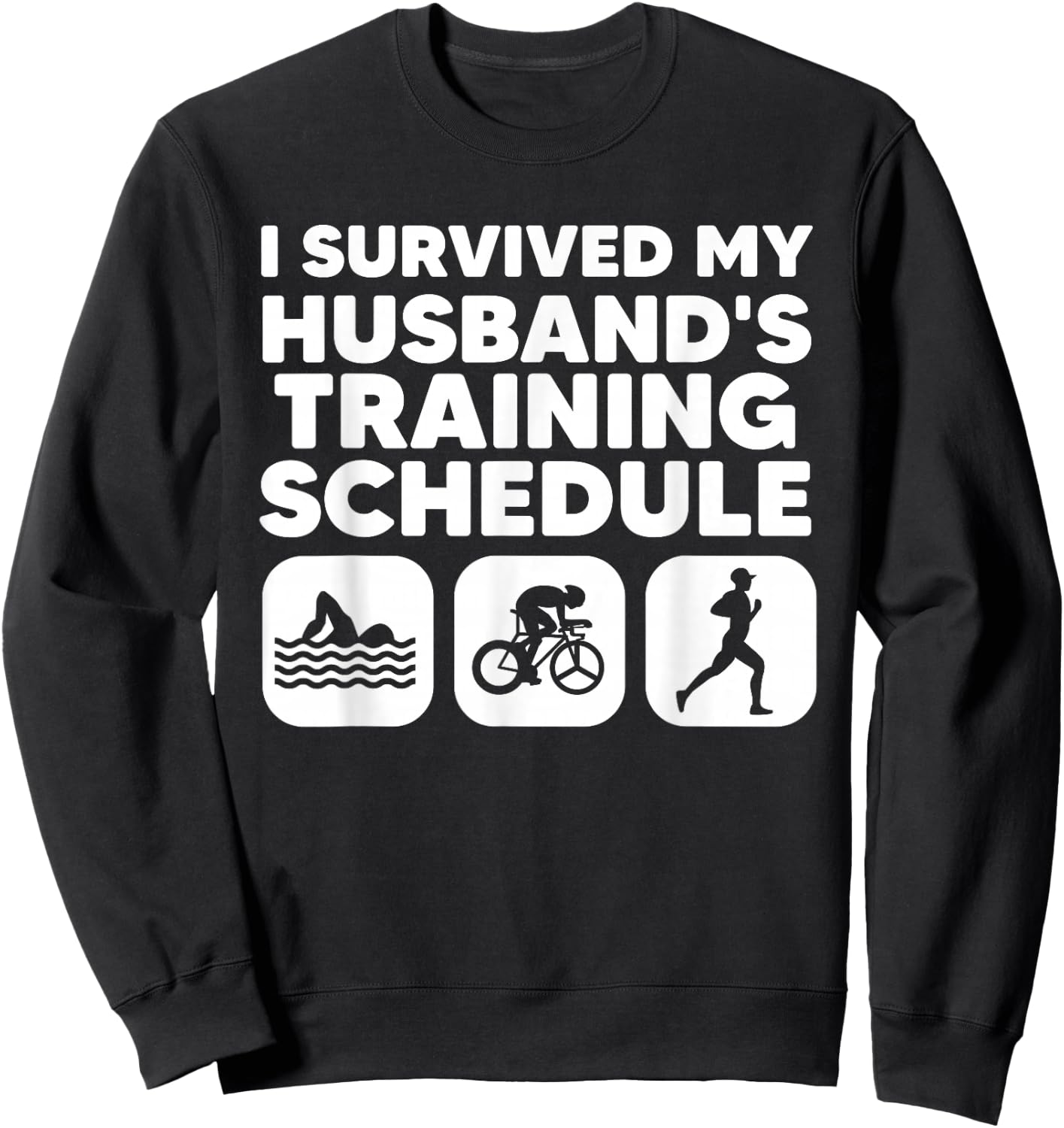 Funny Triathlon Art Women Triathlete Swim Bike Run Sweatshirt - Sweatshirt | Black