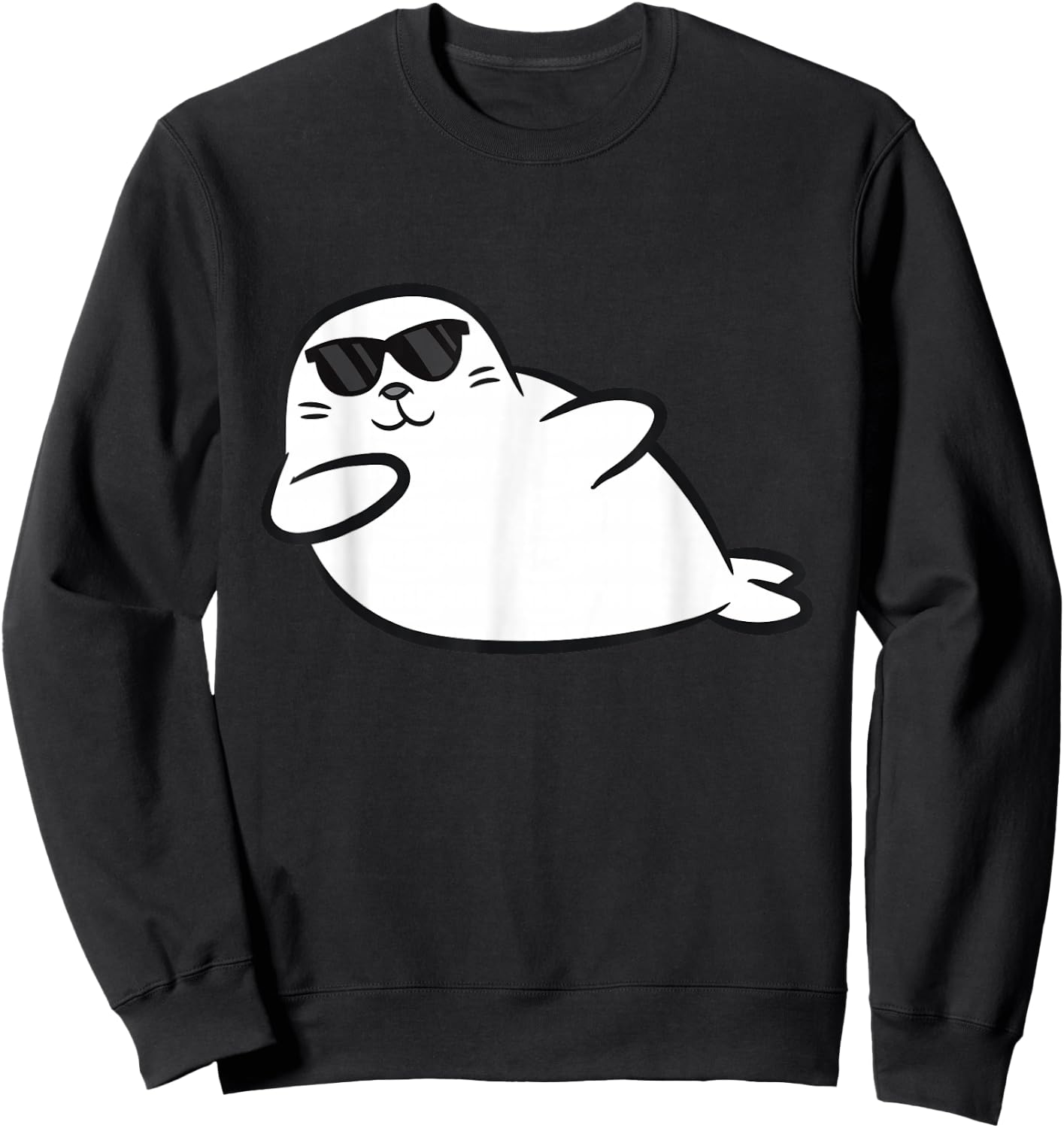 Dabbing Seal Dancing Seal Cute Seals Sweatshirt - Sweatshirt | Black