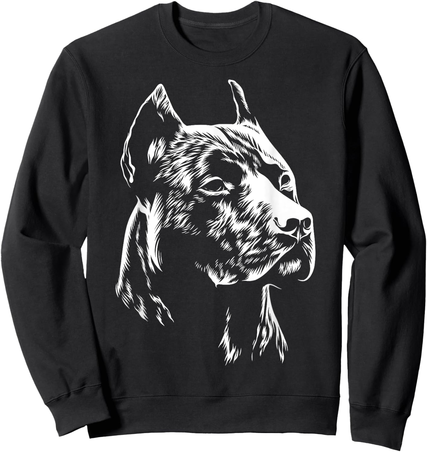 White Portrait | American Pitbull Terrier Sweatshirt - Sweatshirt | Black