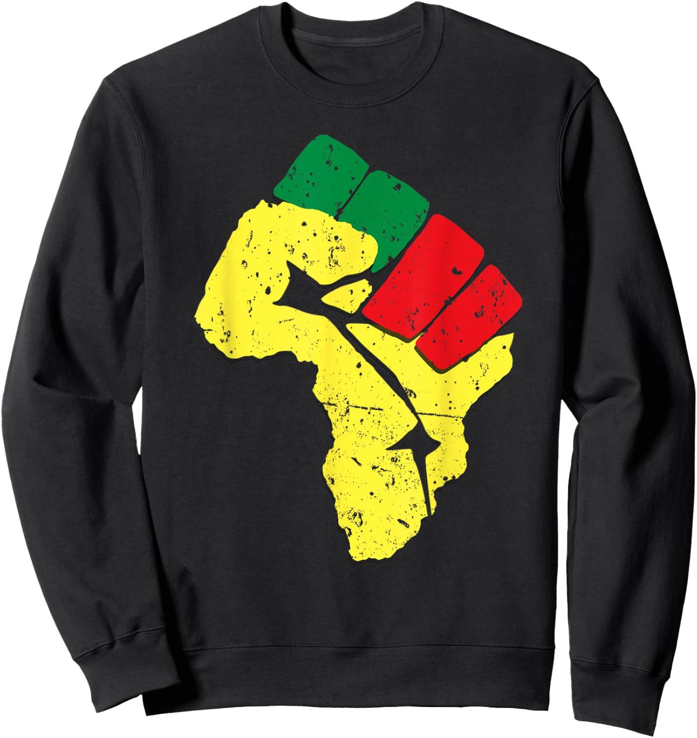 Black History Shirt Pan African Flag Colors Resist Fist Sweatshirt - Sweatshirt | Black