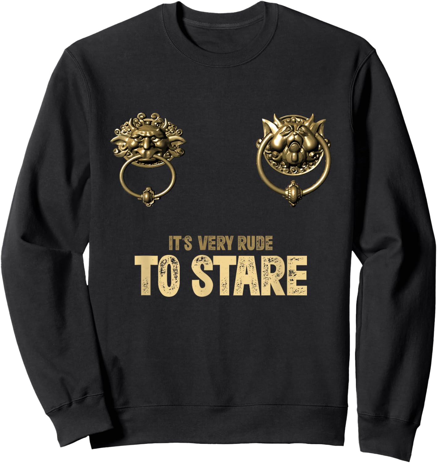 It's Very Rude to Stare Labyrinth Door Knocker Sweatshirt - Sweatshirt | Black