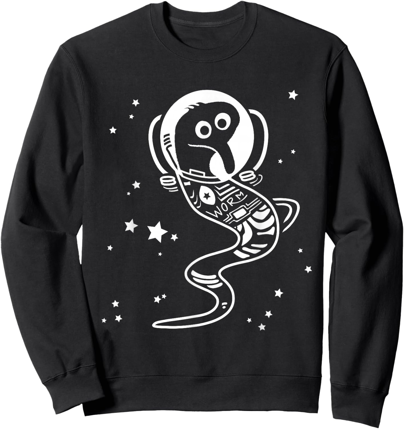Worm on a String Meme Wormstronaut Retro Space Suit Sweatshirt - Sweatshirt | Black
