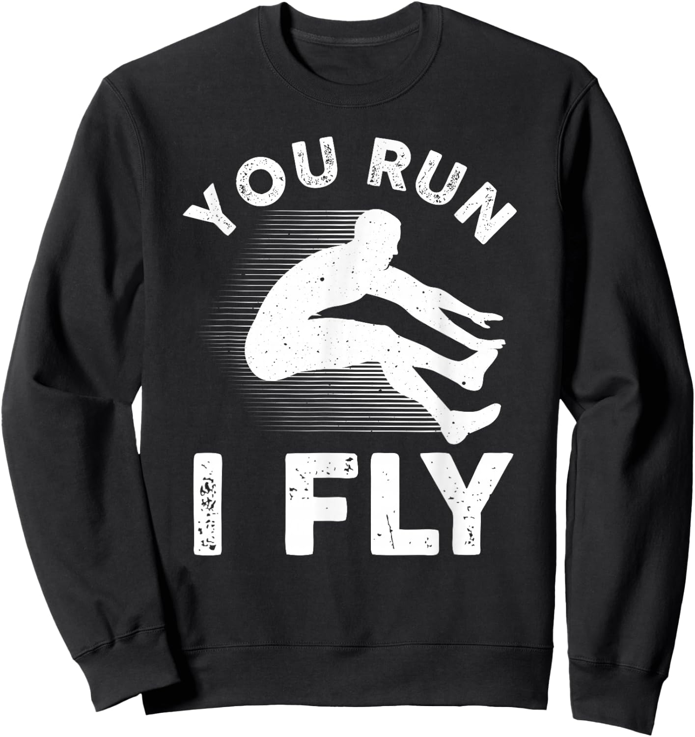 Cool Long Jump Art Track And Field Athlete Men Women Sports Sweatshirt - Sweatshirt | Black