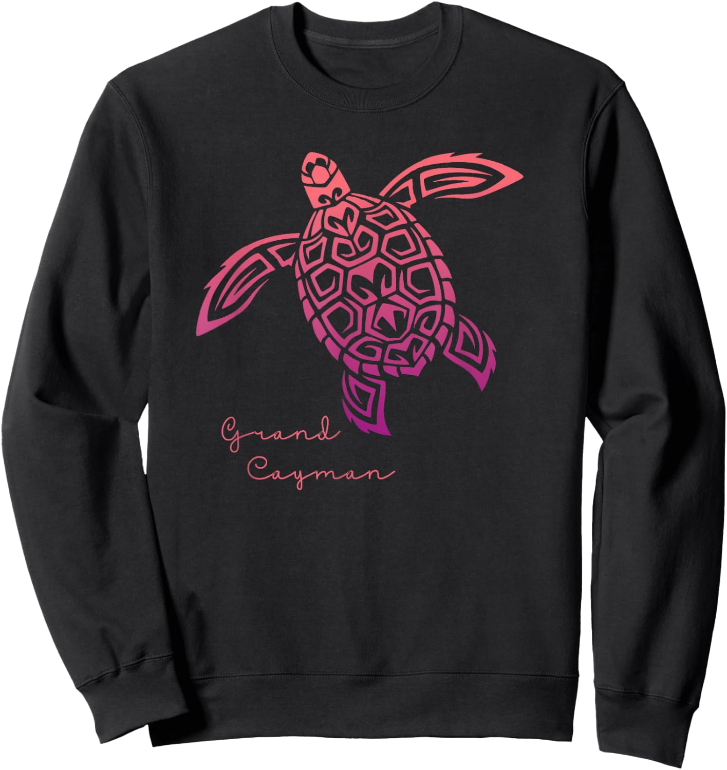 Retro Grand Cayman Islands Sea Turtle Souvenir Vacation Sweatshirt - Sweatshirt | Black