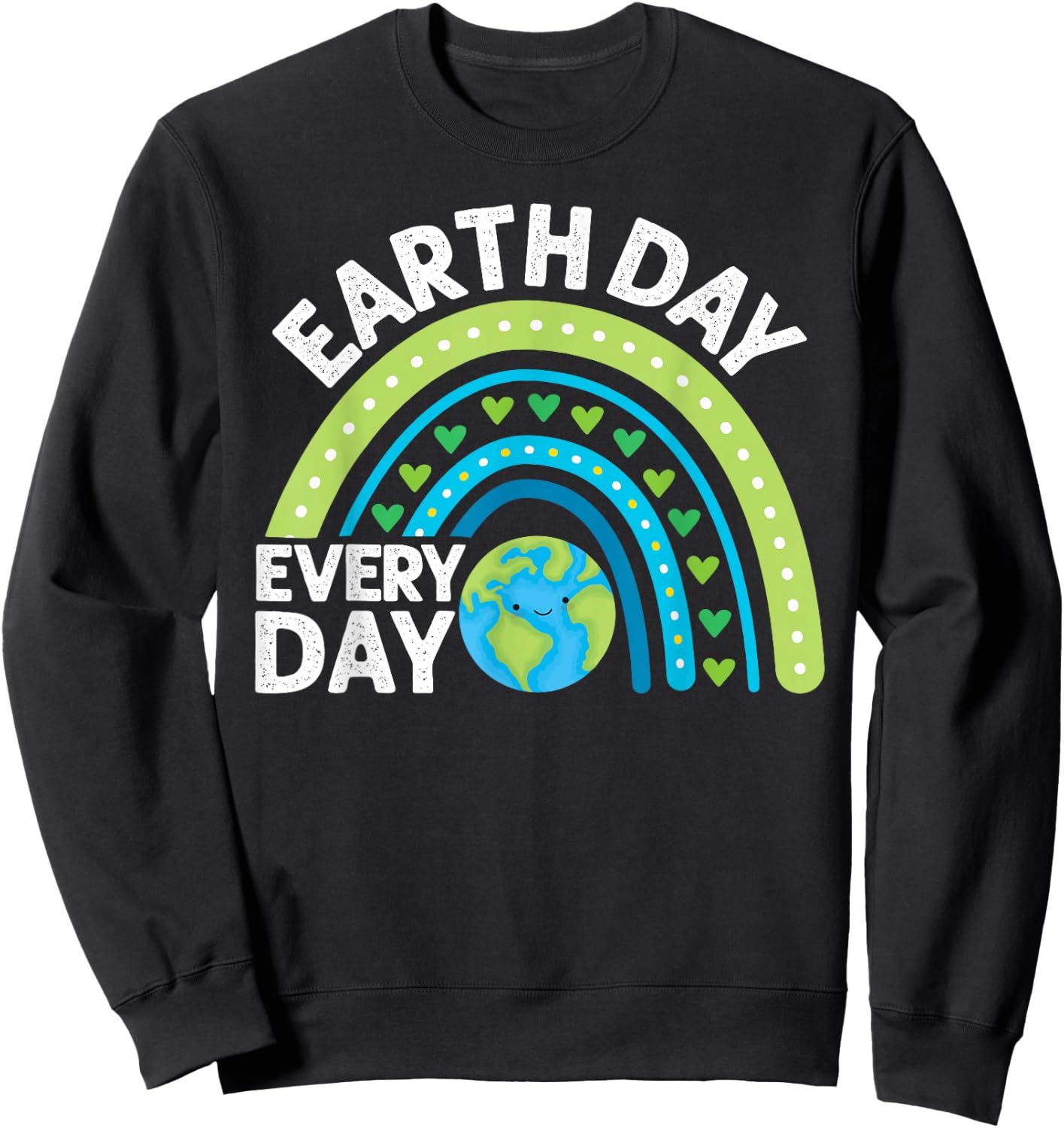 Earth Day 2026 Every Day Earth Day Girls Rainbow Sweatshirt - Sweatshirt | Black