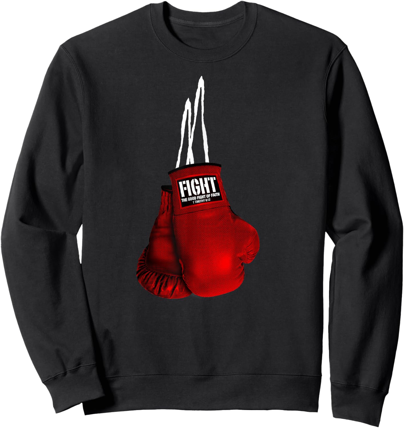 Fight the good of Faith Christian Christian Boxing Sweatshirt - Sweatshirt | Black