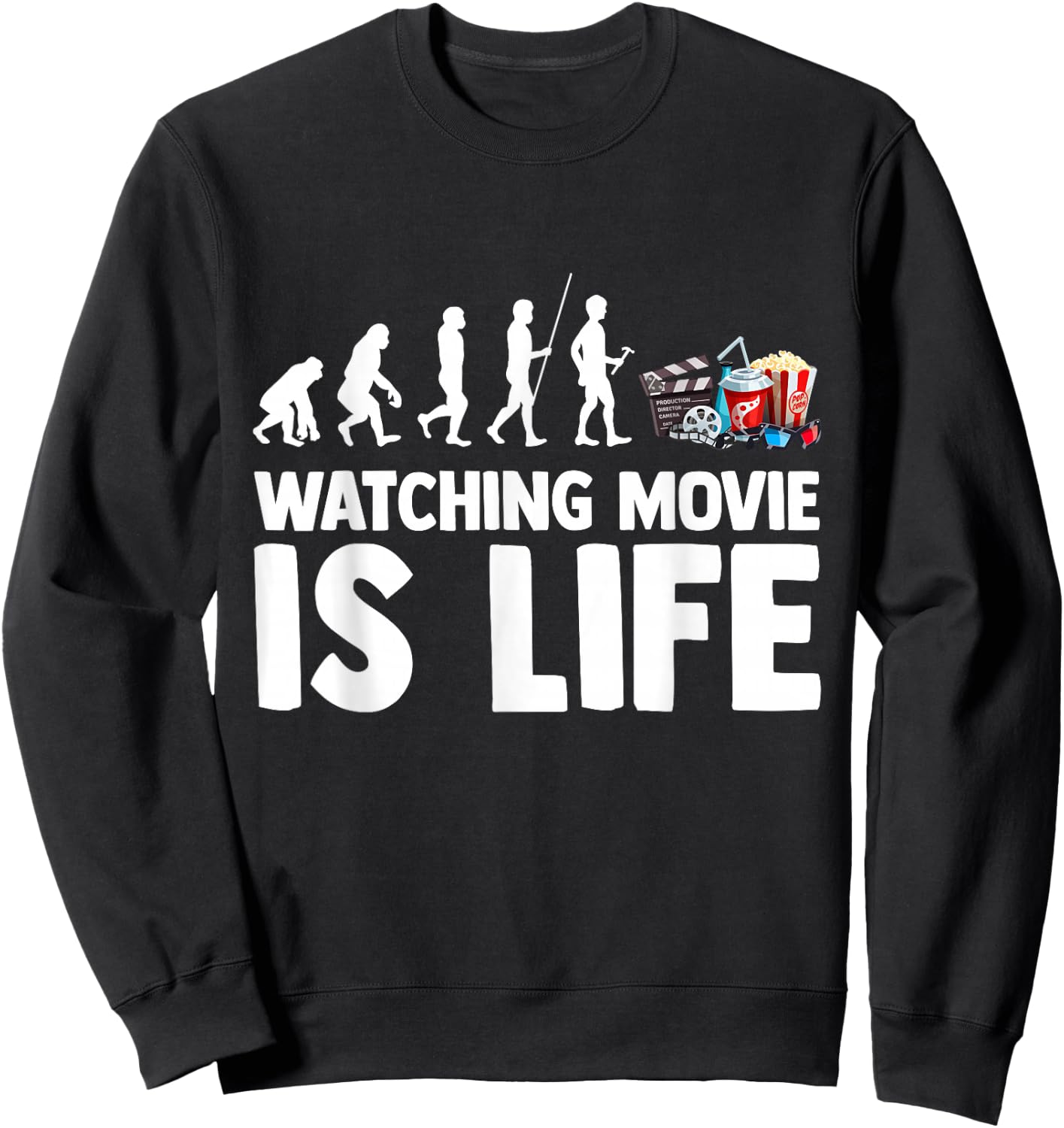 Movie Action Cinema Film Comedy Flick Feature Sweatshirt - Sweatshirt | Black
