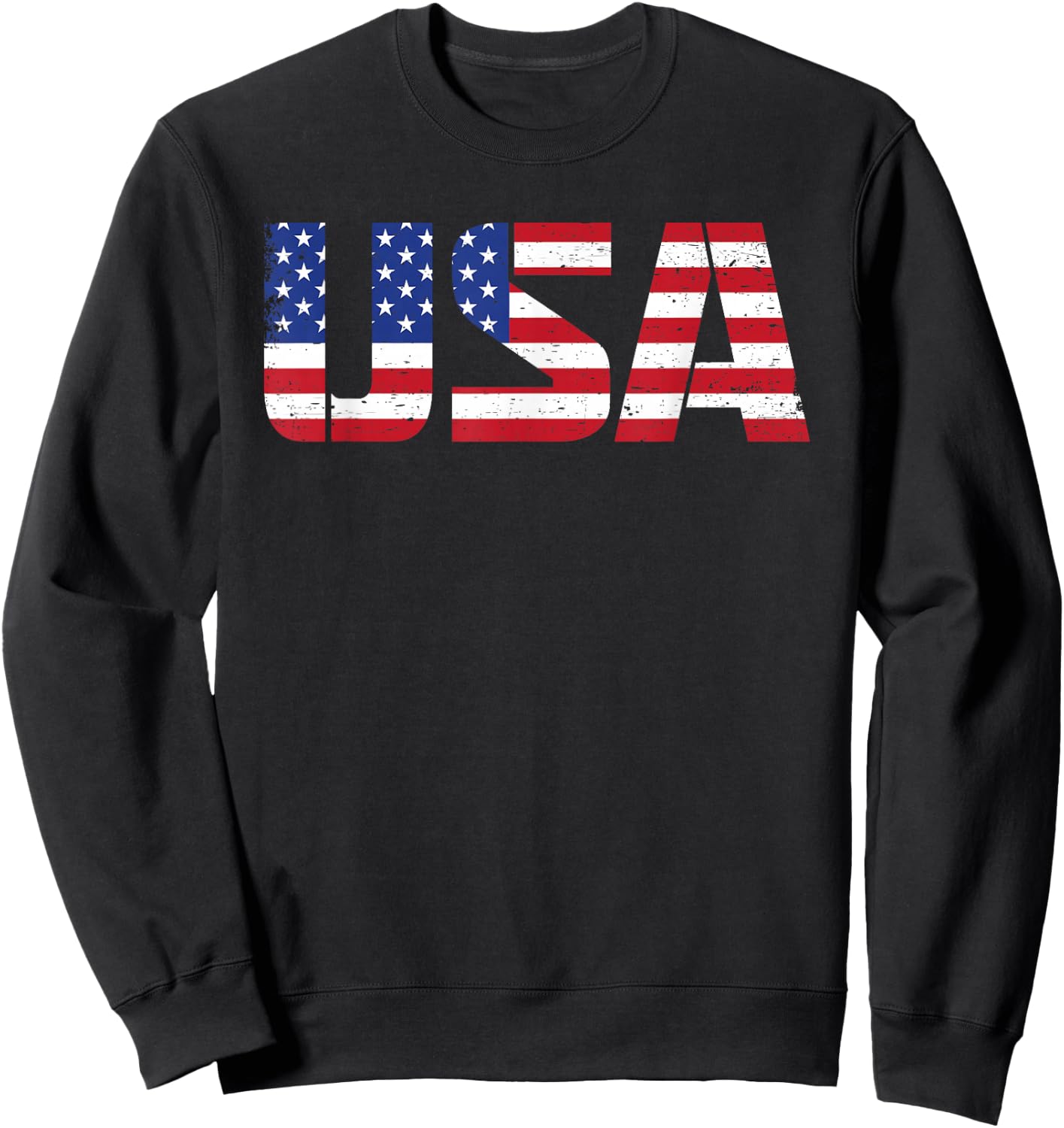 USA American Flag - 4th of July Sweatshirt - Sweatshirt | Black