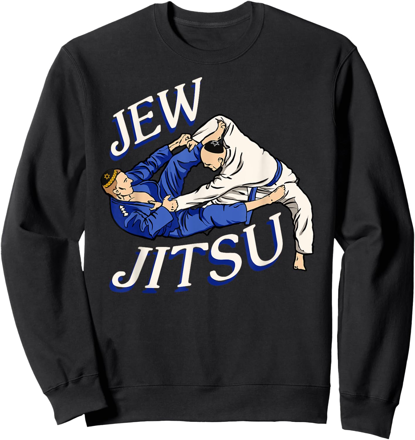 Funny Fighting Jew Jitsu Mixed Martial Arts Sweatshirt - Sweatshirt | Black