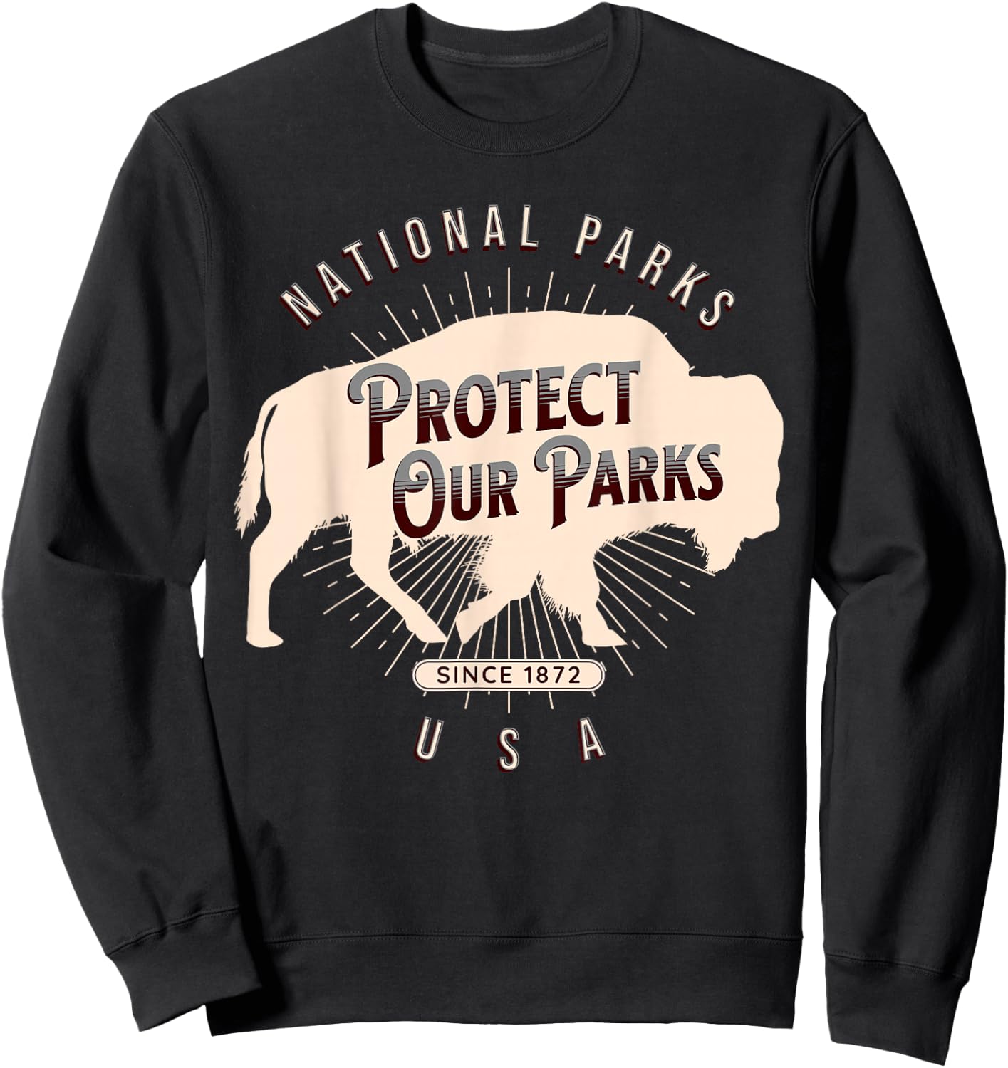 Protect Our Parks National Park America Hike Outdoors Sweatshirt - Sweatshirt | Black