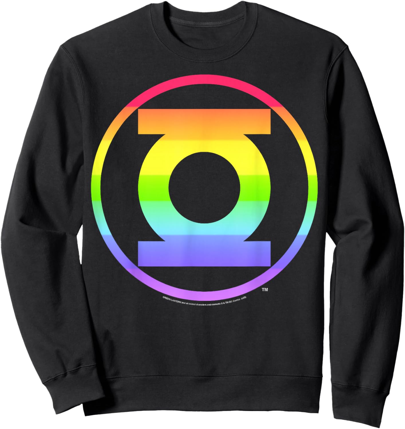 DC Comics Pride Green Lantern Rainbow Logo Sweatshirt - Sweatshirt | Black