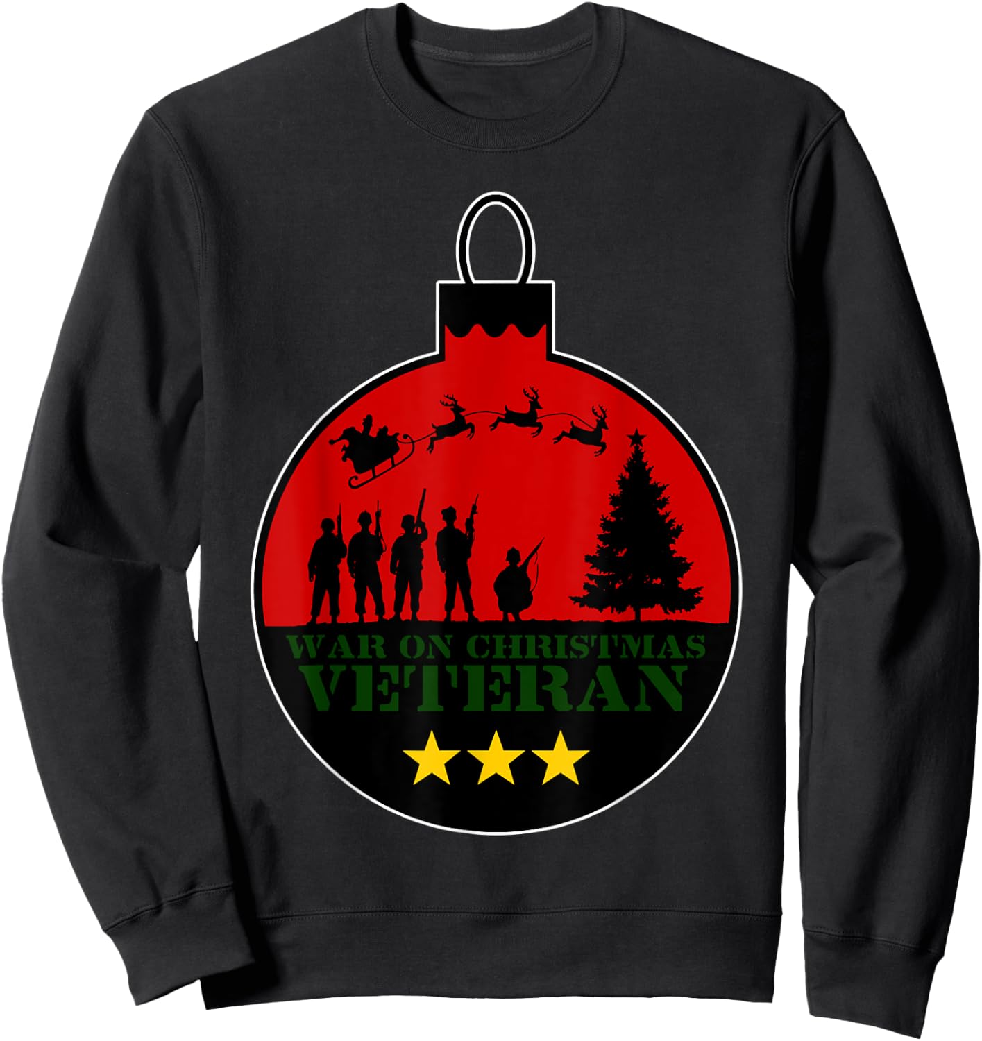 War On Christmas Red Christmas Ball Sweatshirt - Sweatshirt | Black