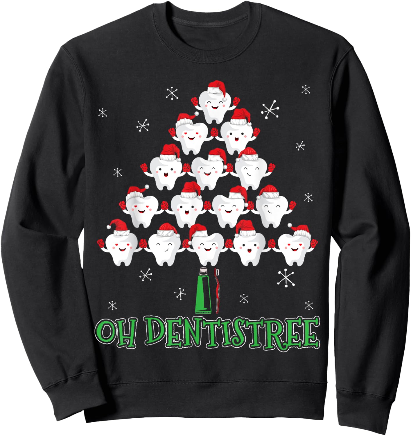 Oh Dentistree Christmas Funny Dentist Christmas Sweatshirt - Sweatshirt | Black