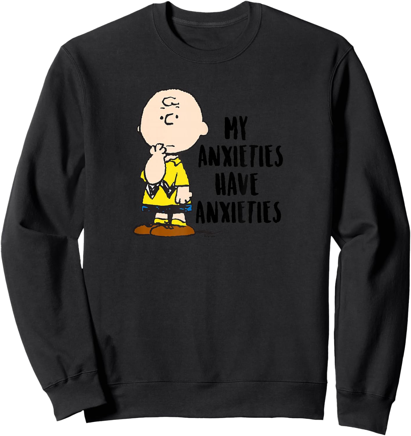 Peanuts - Charlie Brown My Anxieties Have Anxieties Sweatshirt - Sweatshirt | Black