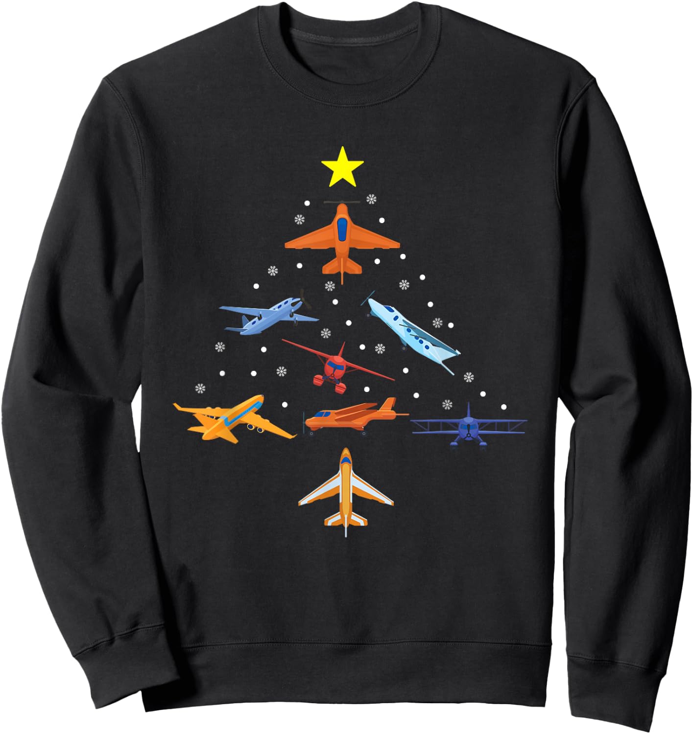 Christmas Aviator Airplane Santa Claus Aviation Christmas Sweatshirt - Sweatshirt | Black