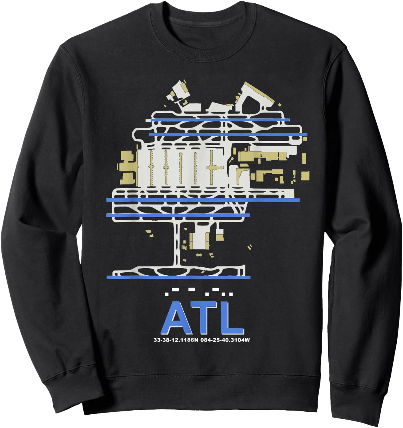 ATL Hartsfield Jackson Atlanta Int'l Airport Art Pilot Sweatshirt - Sweatshirt | Black