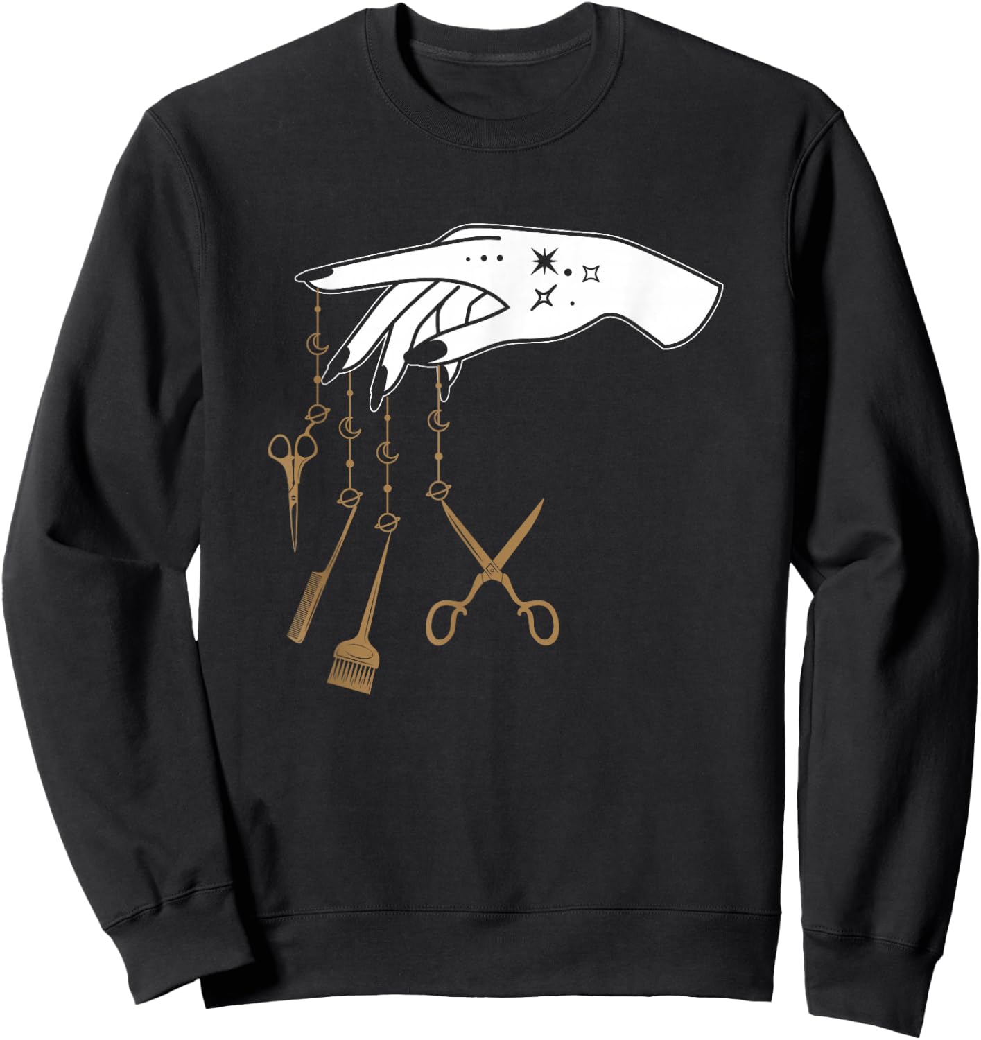 Scissor Hair Salon Barber Hairstylist Tattooed Hairdresser Sweatshirt - Sweatshirt | Black