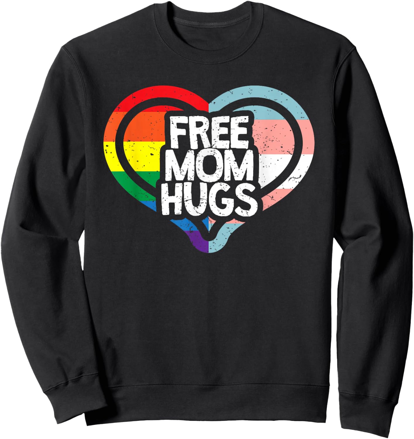 Free Mom Hugs Rainbow Pride Sweatshirt - Sweatshirt | Black