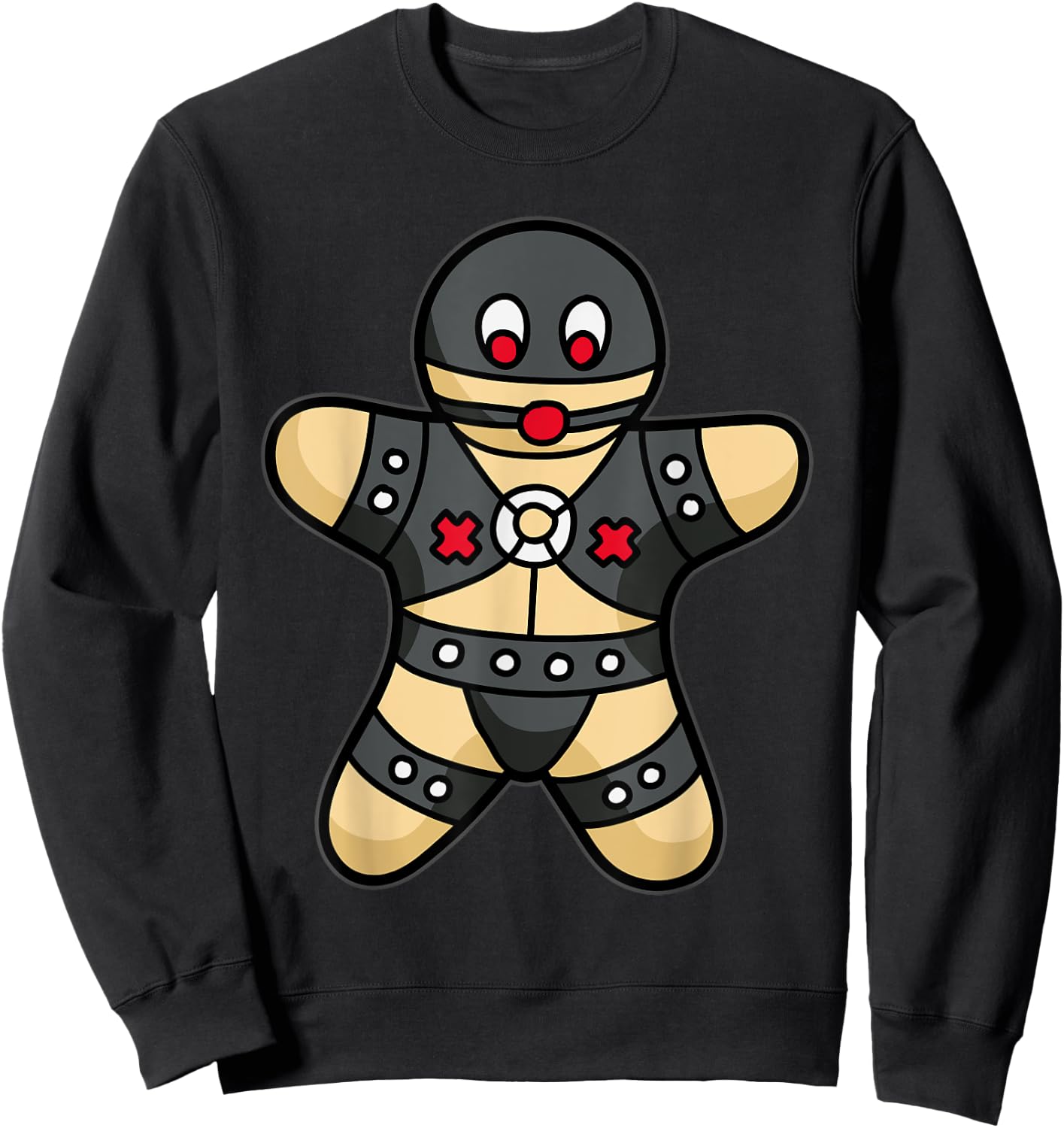 Kinky Gingerbread Man - BDSM & Bondage Humor Sweatshirt - Sweatshirt | Black