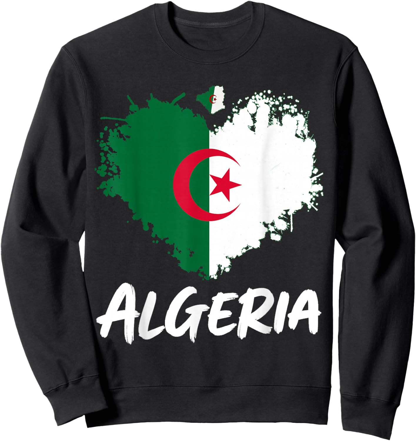 Algerian Flag Heritage Outfit Idea Algeria Themed Sweatshirt - Sweatshirt | Black