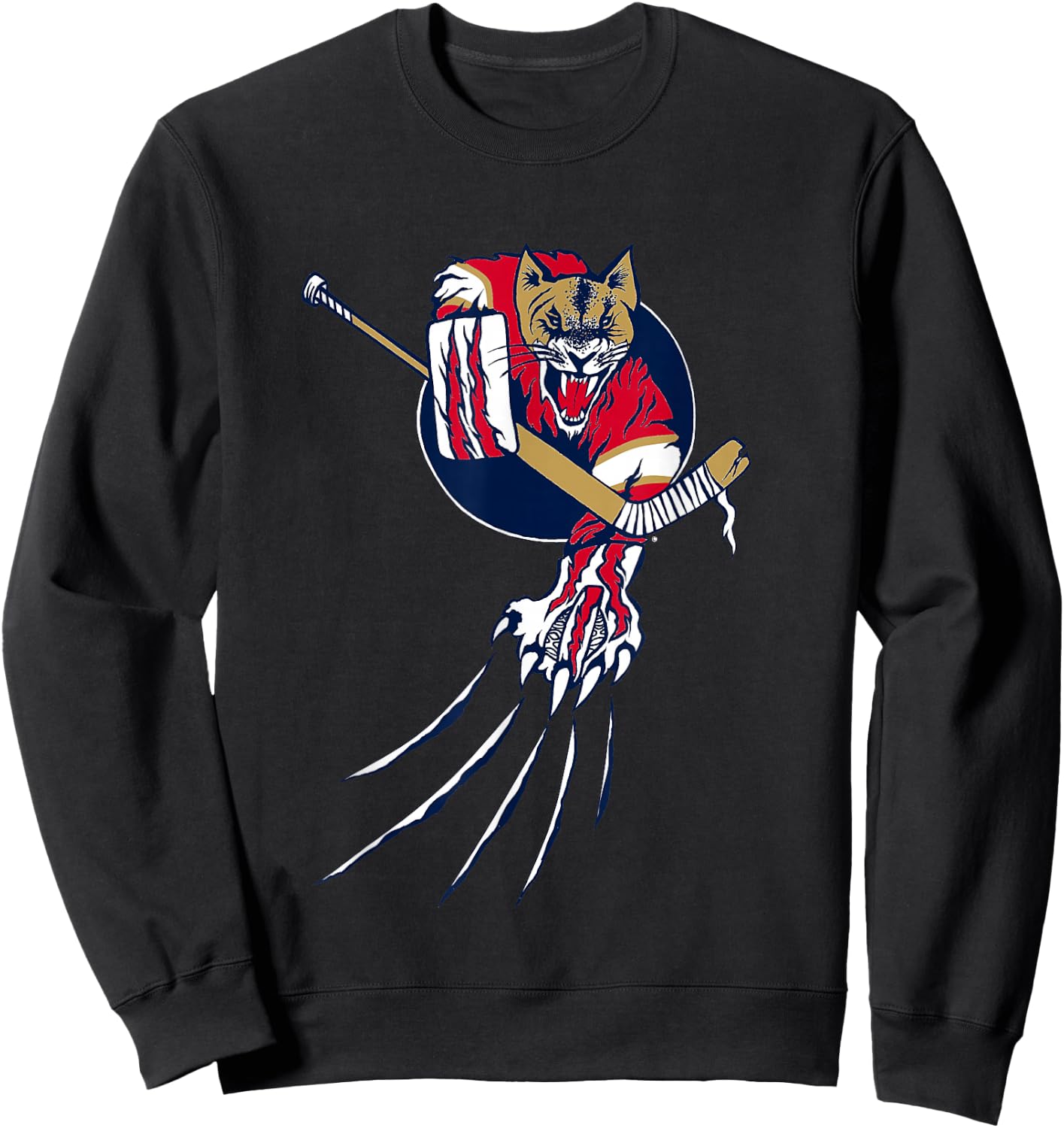 Ice Beast Lion Panther Cougar Hockey Claws Logo Sweatshirt - Sweatshirt | Black