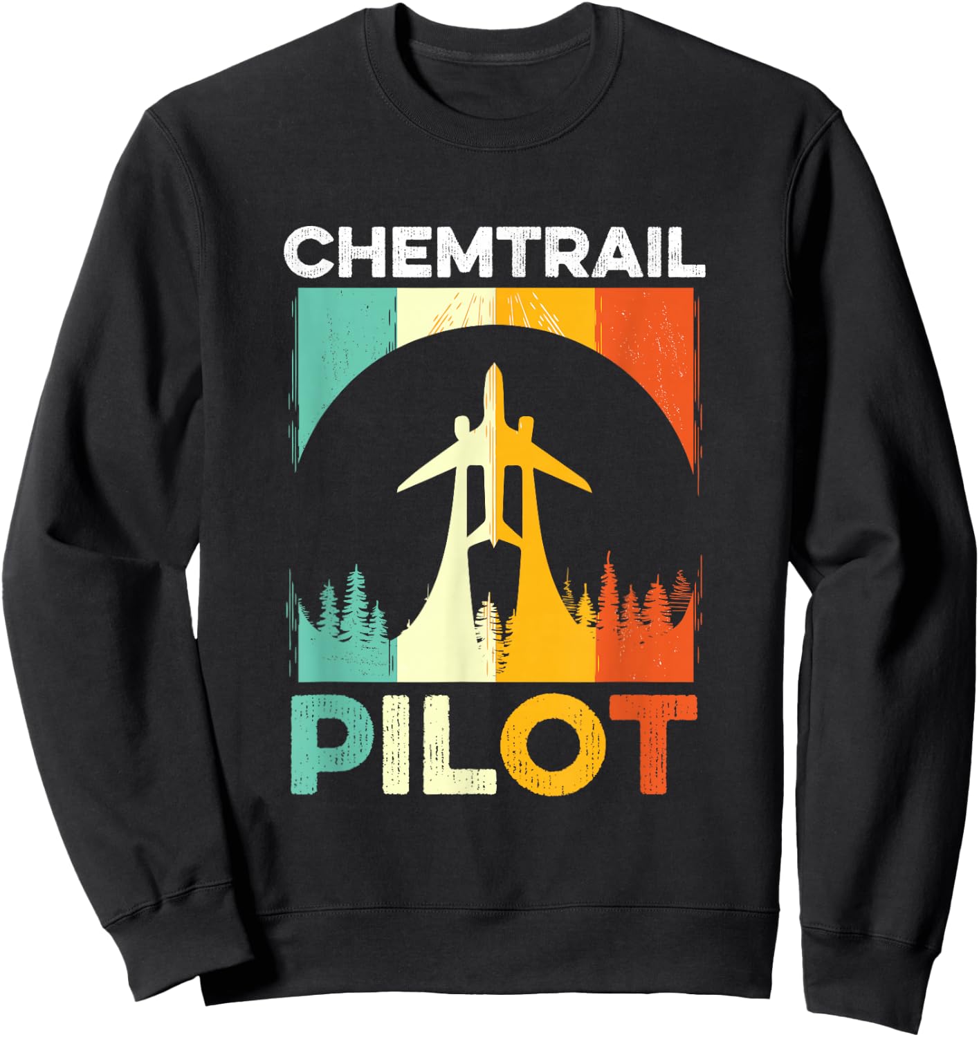 Chemtrail Pilot Funny Conspiracy Theorie Sweatshirt - Sweatshirt | Black