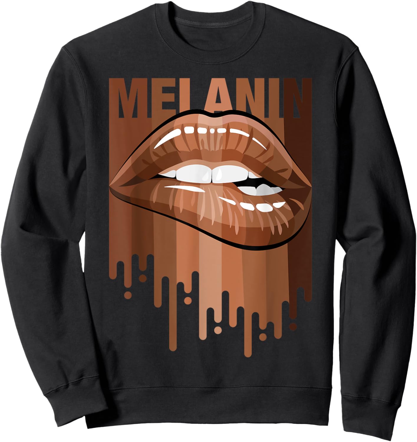 Cool Melanin Girl Lips Graphic , Black Girls Magic Style Sweatshirt - Sweatshirt | Black