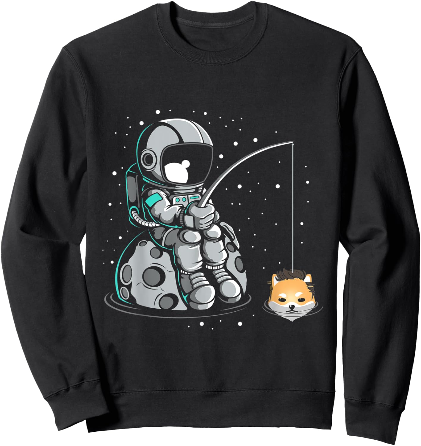 Dogelon Mars Fishing Elon Coin Blockchain Digital Asset Sweatshirt - Sweatshirt | Black