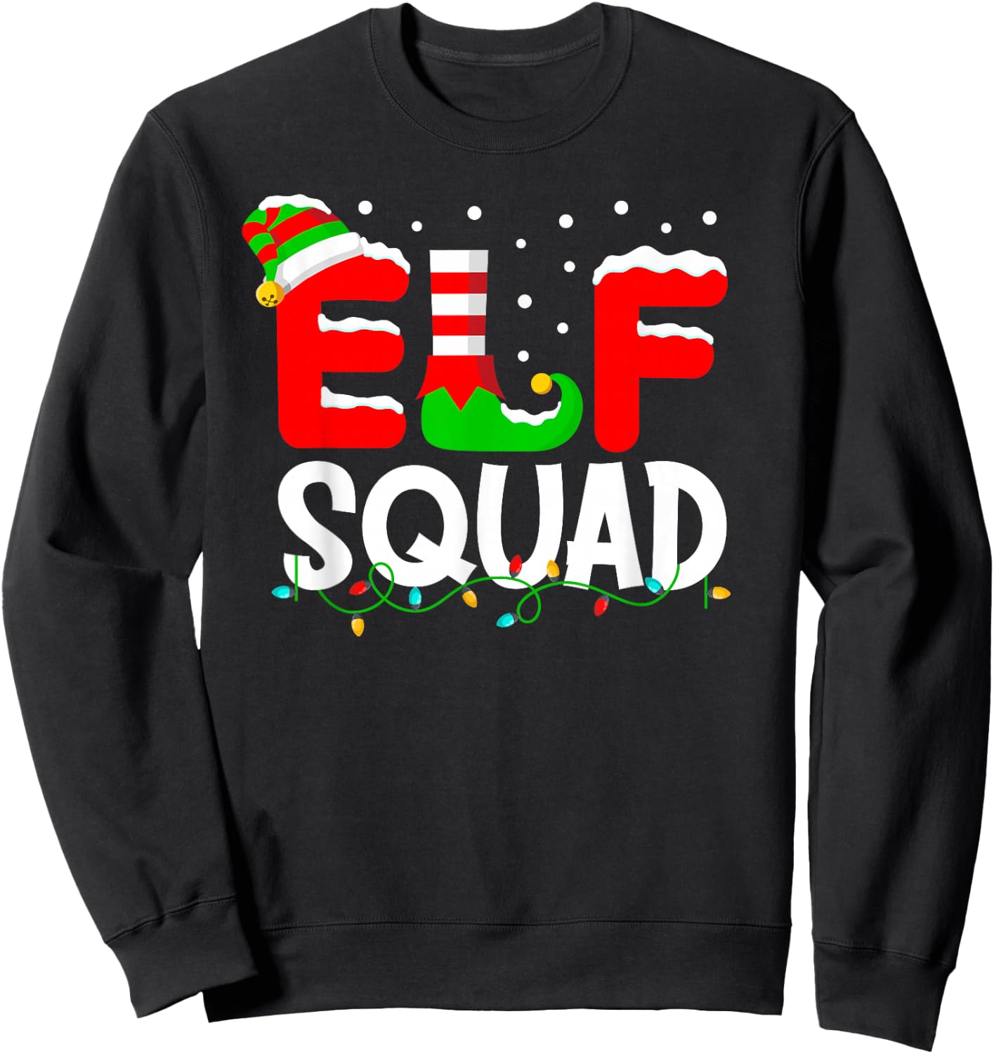 Elf Squad Christmas Matching Family Toddler Boy Girl Funny Sweatshirt - Sweatshirt | Black