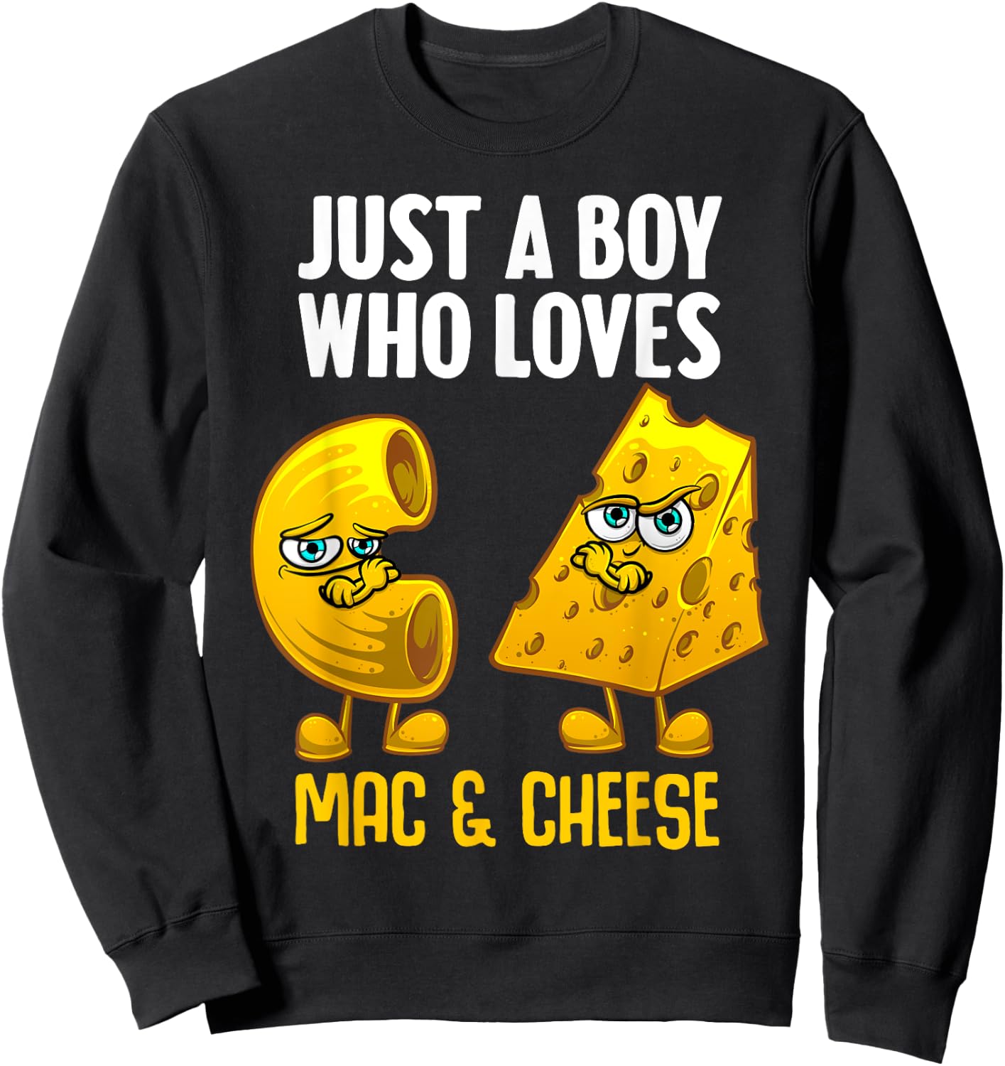 Funny Mac And Cheese Design For Boys Men Macaroni Cheese Sweatshirt - Sweatshirt | Black