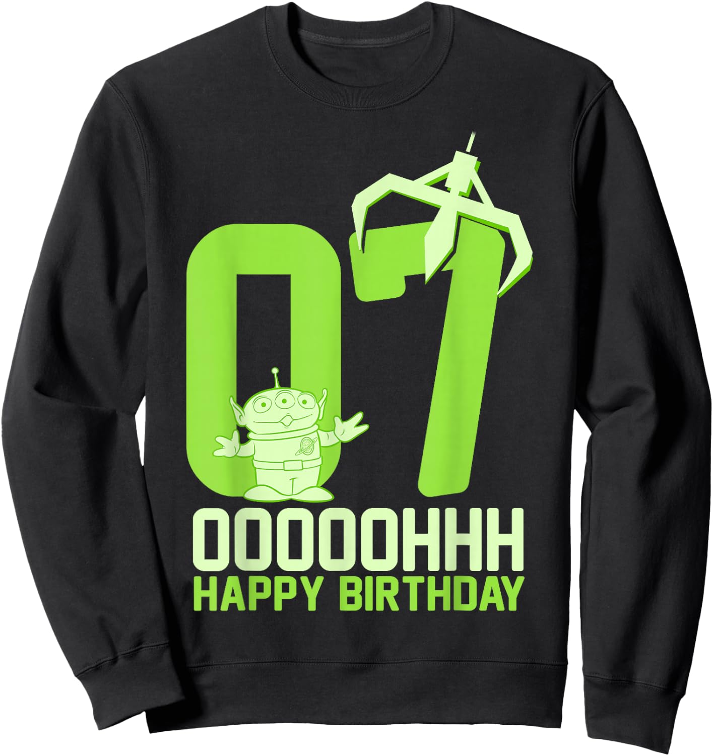 Disney Pixar Toy Story Alien OOOOH Happy 7th Birthday Sweatshirt - Sweatshirt | Black