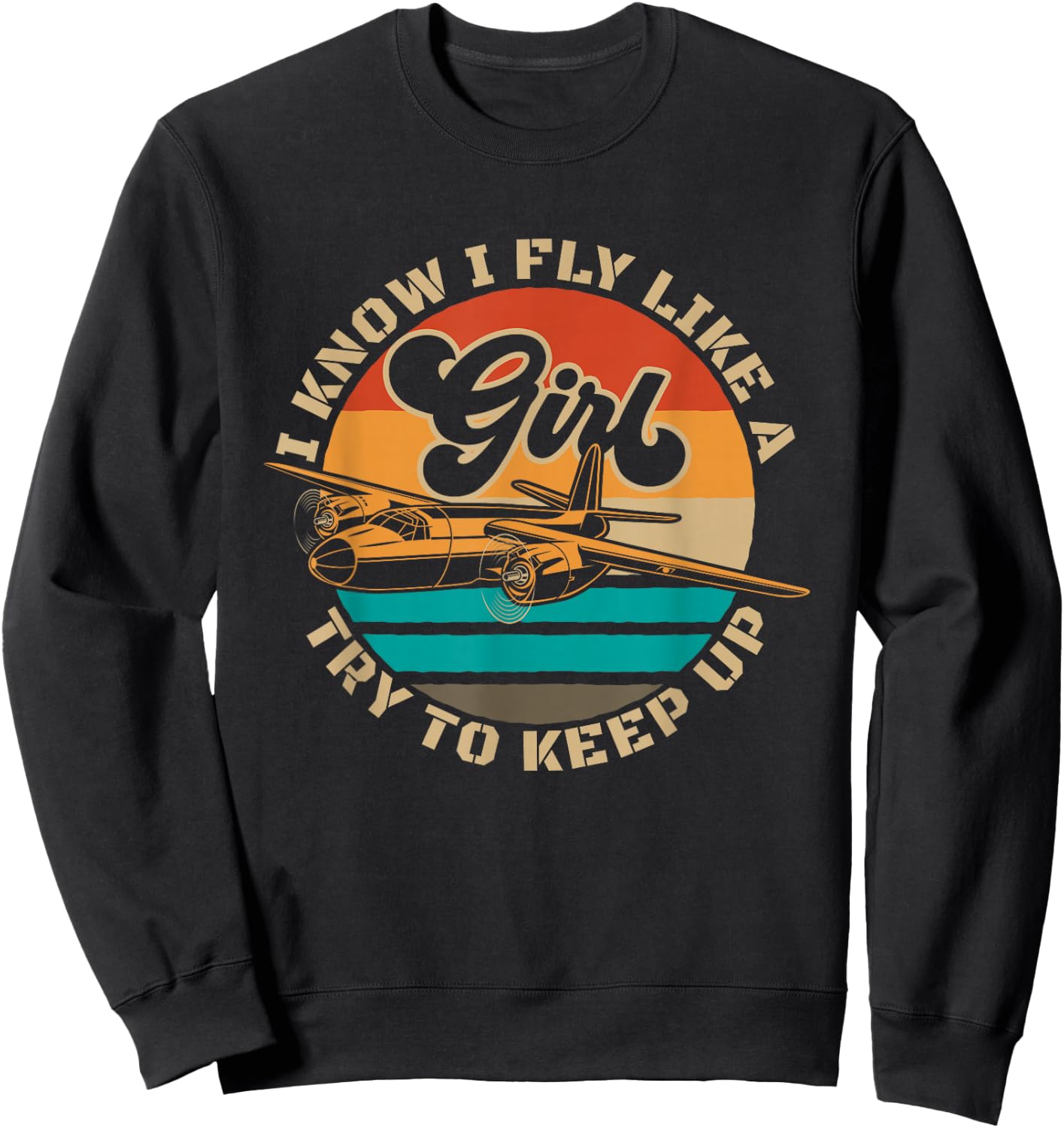 Female Pilot For A Pilot Professionals And Plane Humor Lover Sweatshirt - Sweatshirt | Black