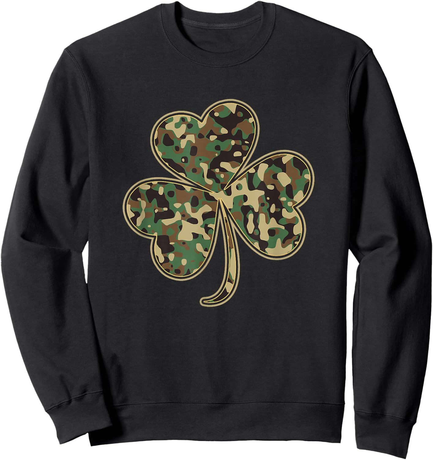 St Patricks Day Irish Shamrock Camo Camouflage Women Sweatshirt - Sweatshirt | Black
