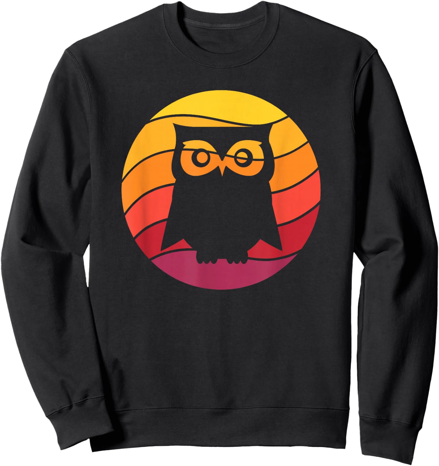 Owl Retro Style Vintage Sweatshirt - Sweatshirt | Black