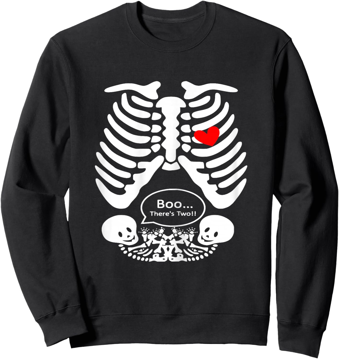 Twins Baby Bump Pregnant Women Mom Mama Announcement Costume Sweatshirt - Sweatshirt | Black