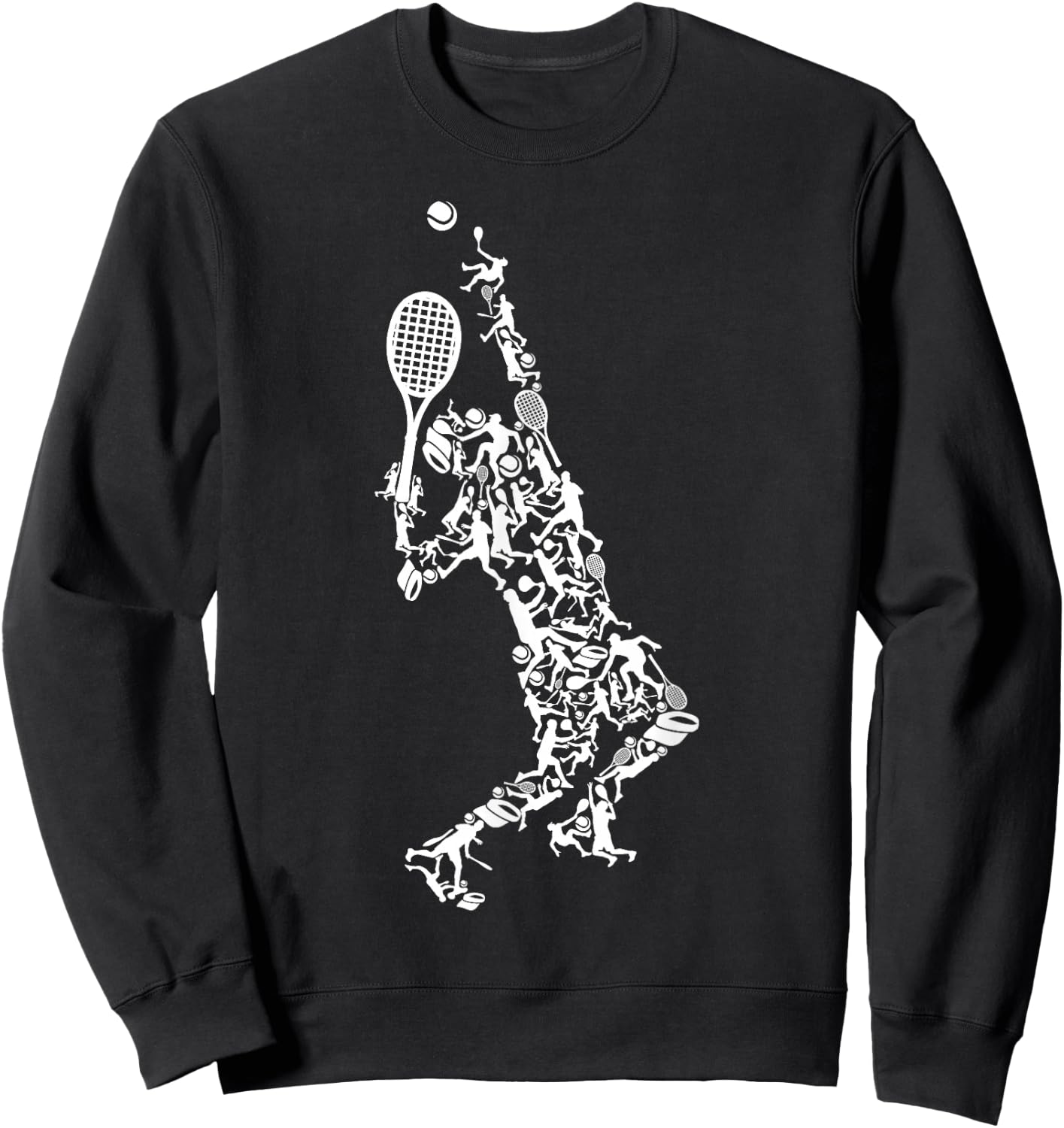 Tennis silhouette , Black, Small Sweatshirt - Sweatshirt | Black