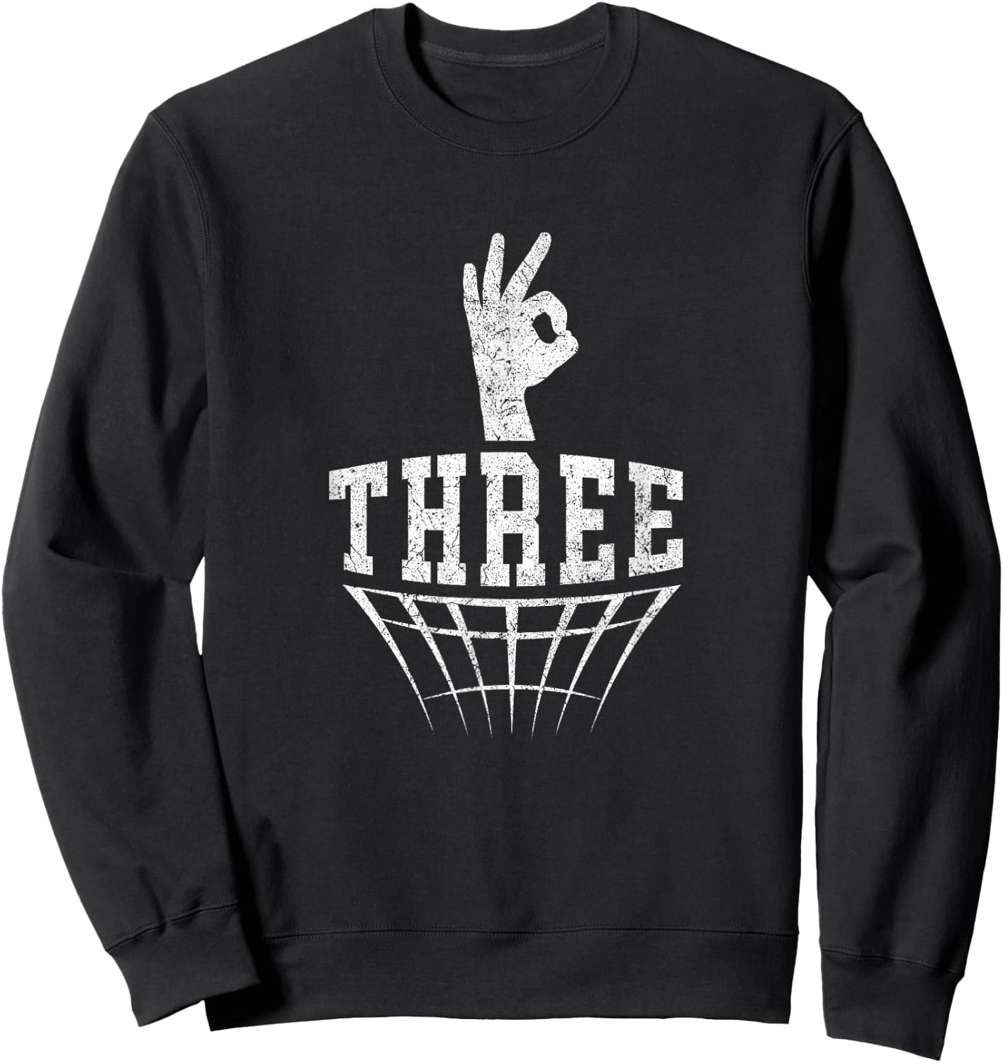 Three Fingers Hand Signal Basketball 3 Point Shot Sweatshirt - Sweatshirt | Black