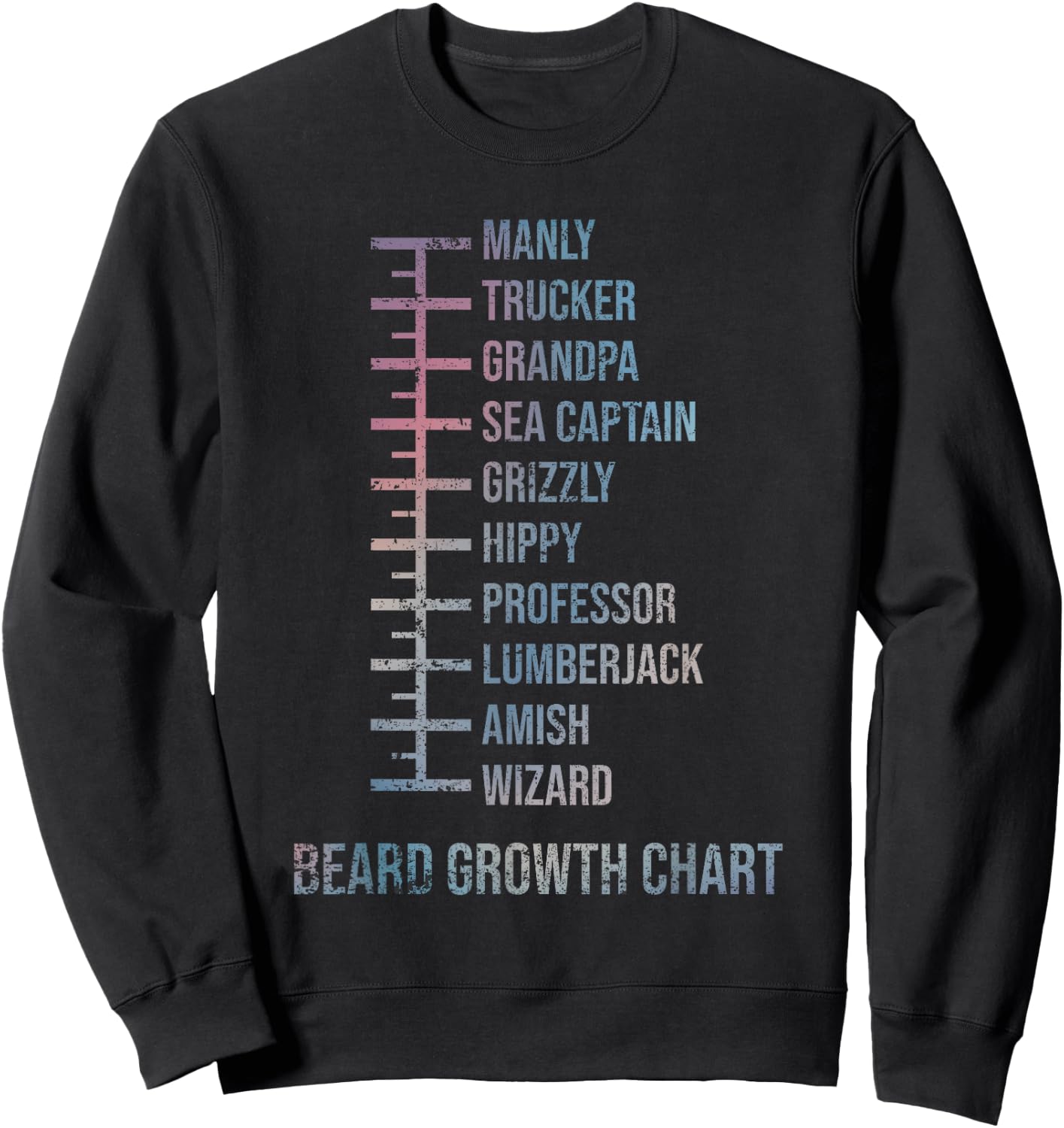 Beard Measurement Chart Sweatshirt - Sweatshirt | Black