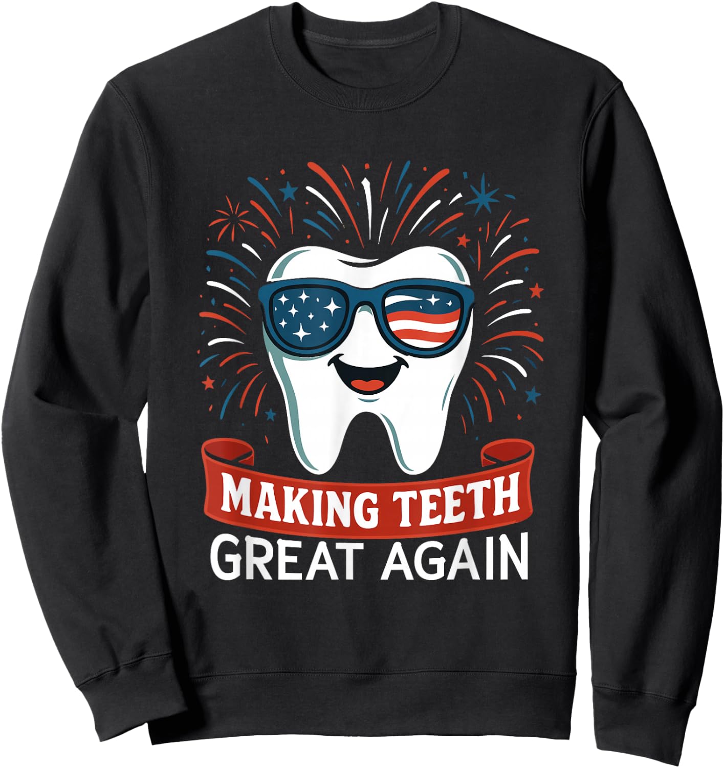 America Oral Health Dental Dentist Sweatshirt - Sweatshirt | Black
