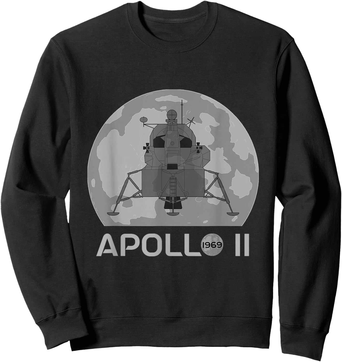 Apollo 1969 Lunar Module Apollo 11 Moon Landing Sweatshirt - Sweatshirt | Black