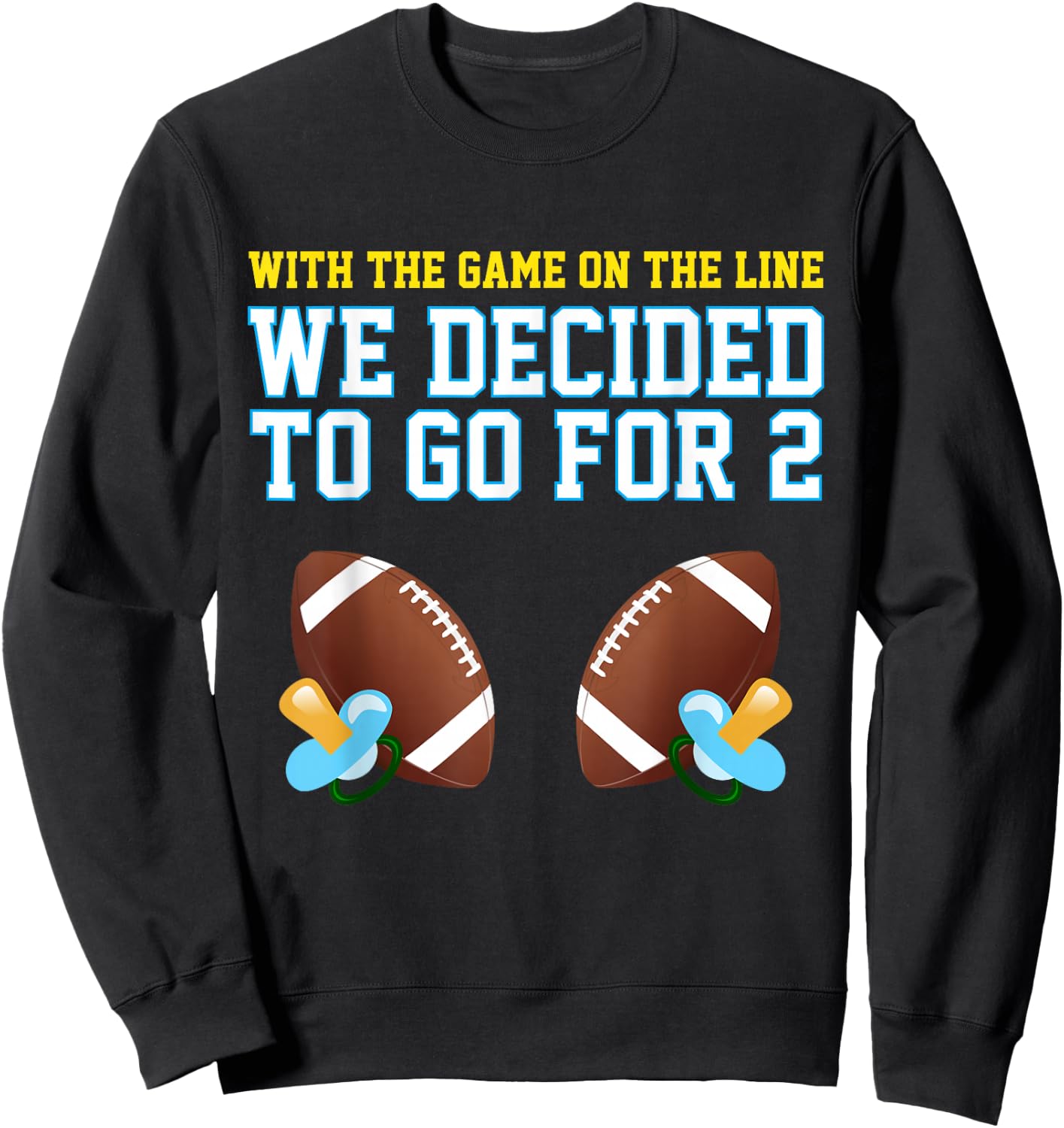 Dad of Twins : Mom of Twins : Football Sweatshirt - Sweatshirt | Black