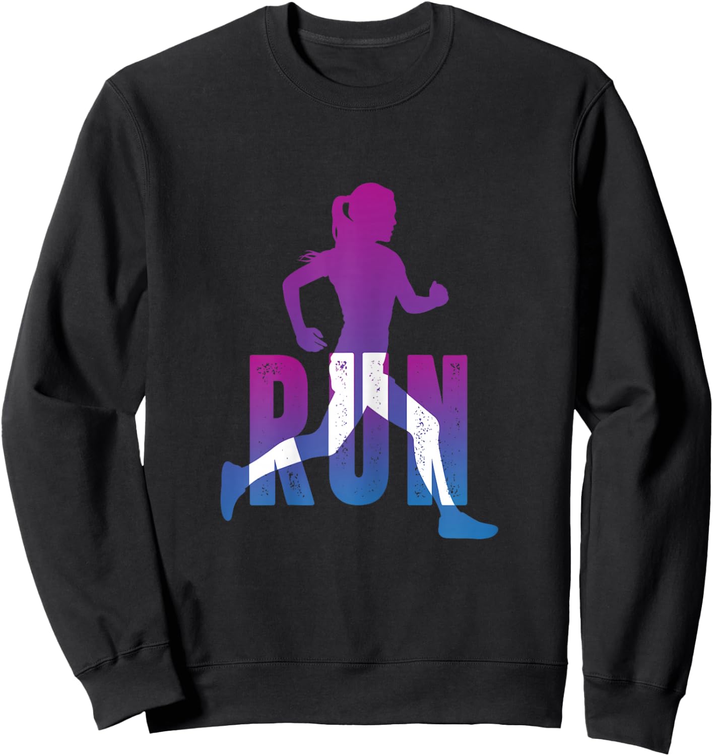 Run Running Girl Cross Country Inspirational Sweatshirt - Sweatshirt | Black
