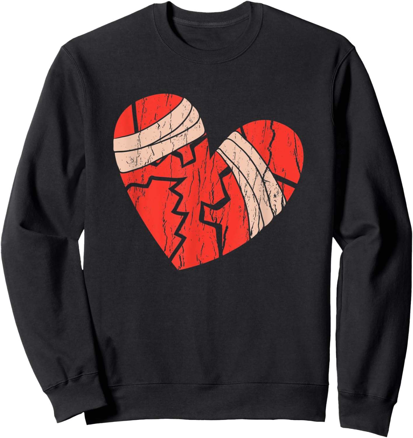 Broken Hearts Clothing Gift Women Valentine Day Sweatshirt - Sweatshirt | Black