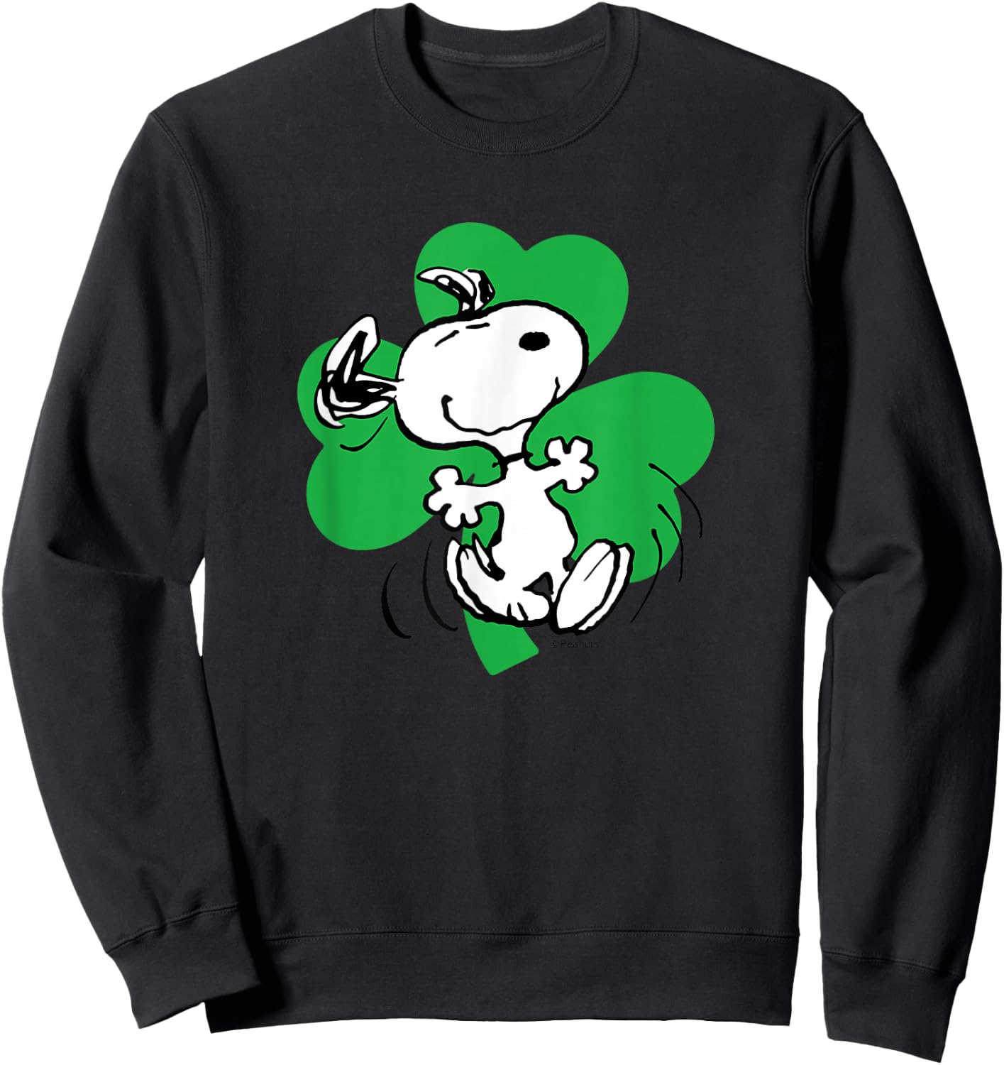 Peanuts - St.Patricks - Dancing Snoopy Shamrock Sweatshirt - Sweatshirt | Black