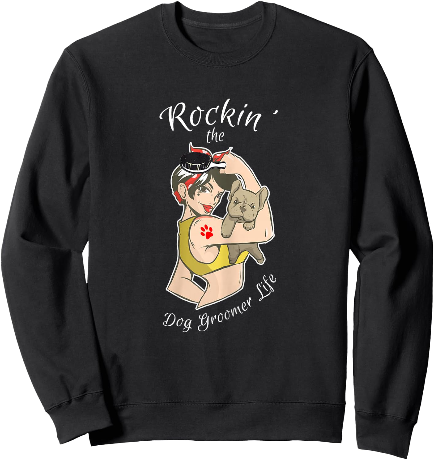 Dog Groomer Shirt Funny Cool Dog Groomer Gift Dog Grooming Sweatshirt - Sweatshirt | Black