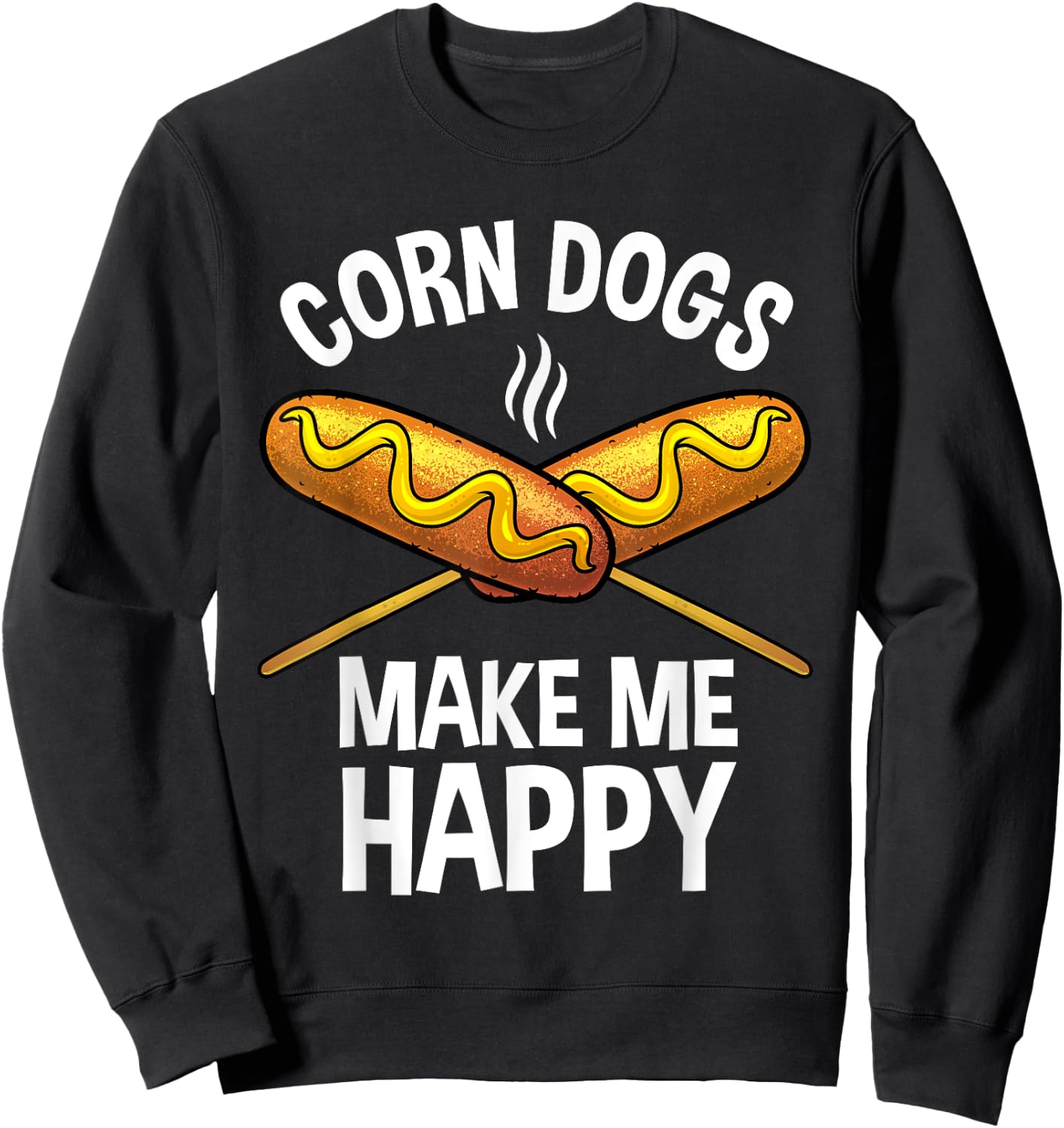 Funny Corn Dog Women Kids Corn Dog Hot Dog Lovers Sweatshirt - Sweatshirt | Black
